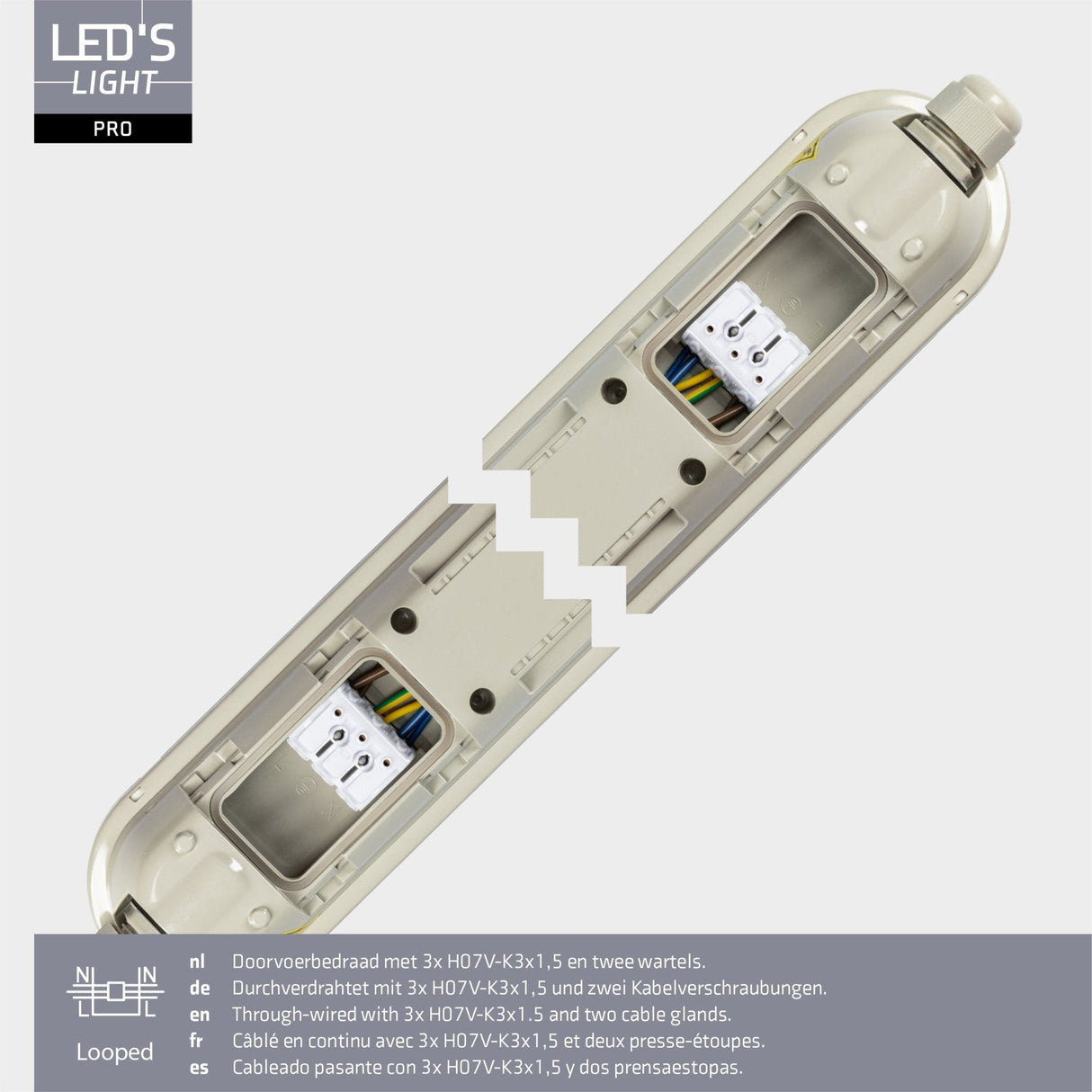 LED TL armatuur 150cm compleet - 6400 lumen - 40W - IP65 waterdicht - IK08 schokbestendig - inclusief TL buis