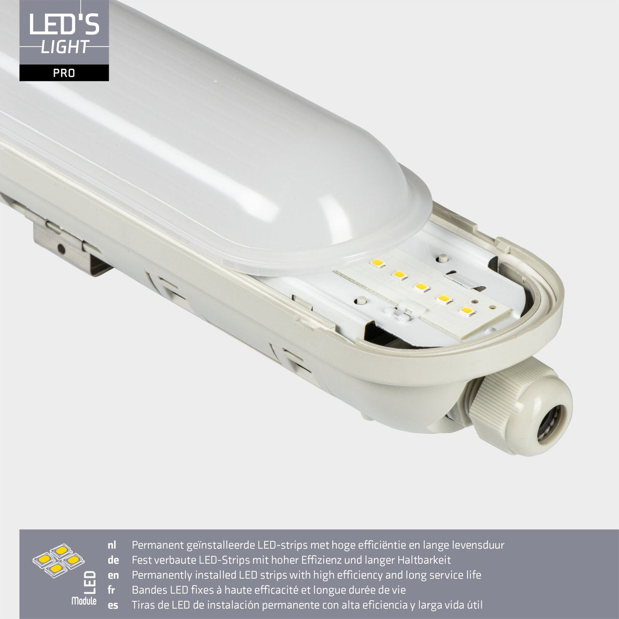 LED TL Armatuur 60cm 2400 lumen - 15W - Koelwit 4000K - IP65 Waterdicht - 160lm/W