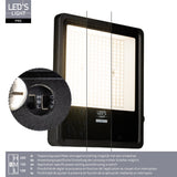 LED Schijnwerper 28000 Lumen - 200W - Warmwit 3000K / Koelwit 4000K / Daglichtwit 5000K - Instelbaar Vermogen - IP65