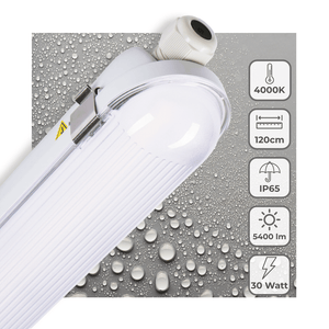 Luminaire LED pour tube fluorescent Pro IP65 5400 lumen - 30W - Blanc froid 4000K - 120cm - étanche - avec boucle de suspension