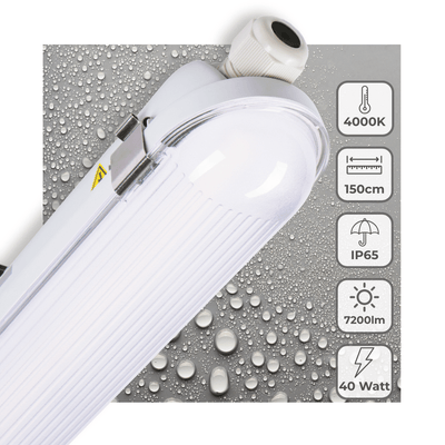 LED TL Armatuur 7200 Lumen - 40W - Koelwit - IP65 Waterdicht - 150cm