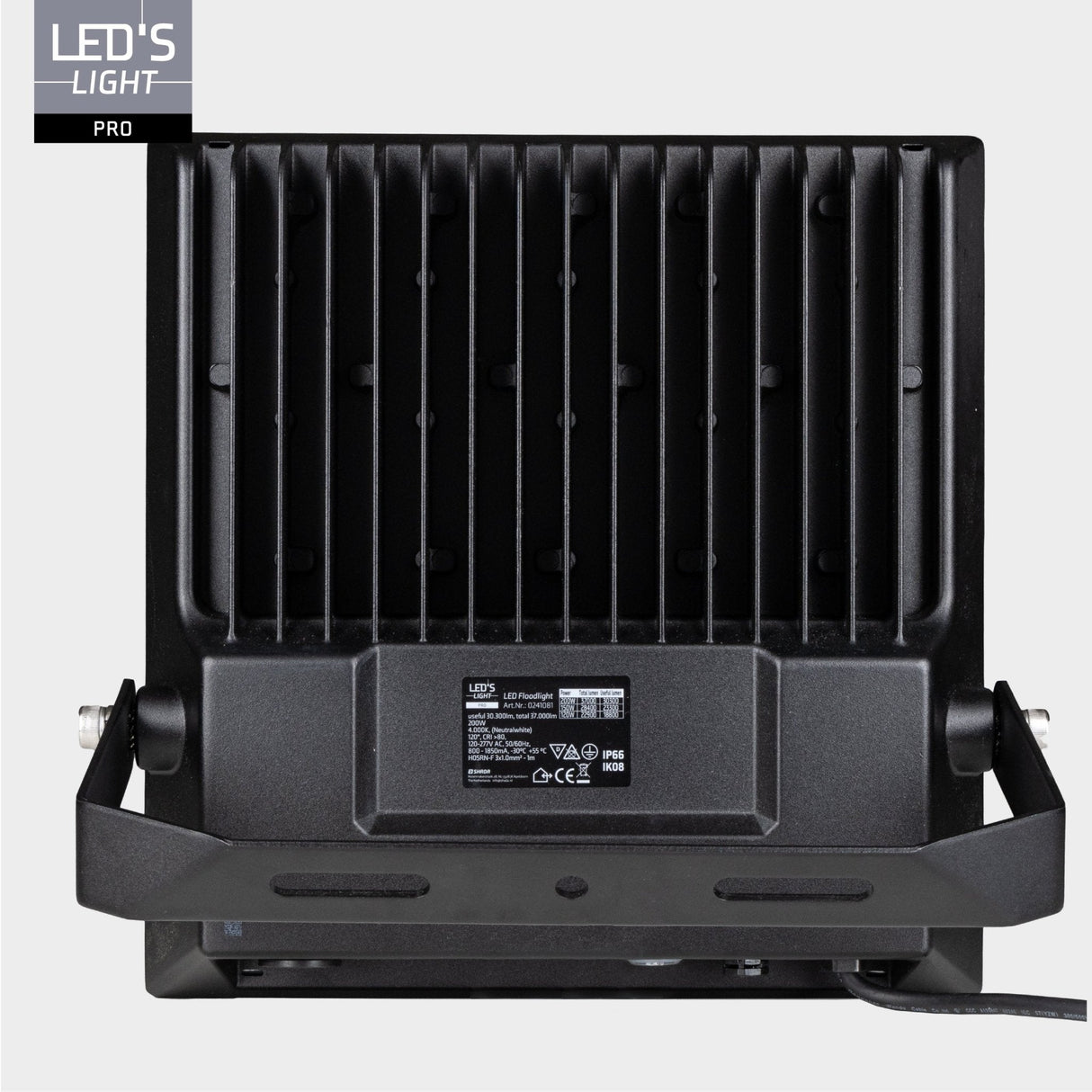 LED Schijnwerper 30300 lumen - 200W - Koelwit 4000K - IP66 Waterdicht - 3 Lichtstanden - Daglichtsensor