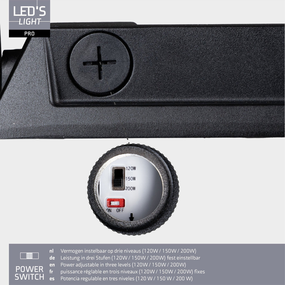 LED Schijnwerper 30300 lumen - 200W - Koelwit 4000K - IP66 Waterdicht - 3 Lichtstanden - Daglichtsensor