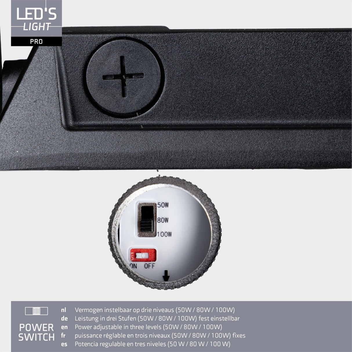 LED Schijnwerper 15200 lumen - 100W - Koelwit 4000K - IP66 Waterdicht - 3 Lichtstanden - Daglichtsensor