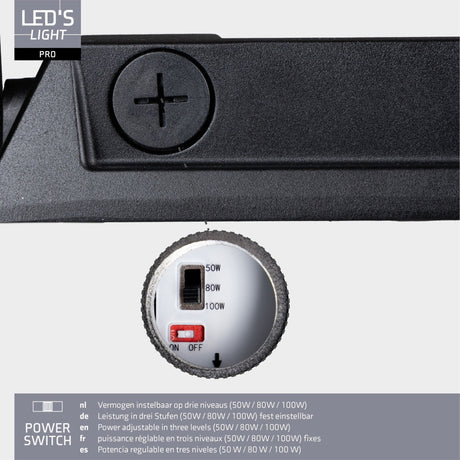 Projecteur LED 15 200 lumens - 100W - Blanc froid 4000K - Étanche IP66 - 3 modes d’éclairage - Capteur de lumière du jour