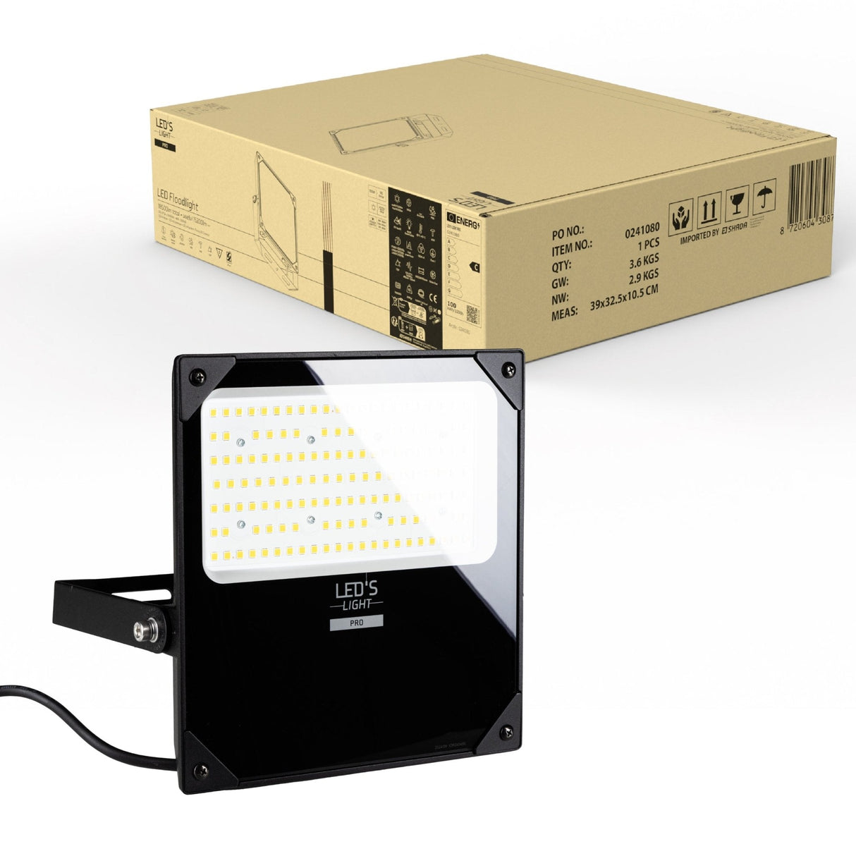 LED Schijnwerper 15200 lumen - 100W - Koelwit 4000K - IP66 Waterdicht - 3 Lichtstanden - Daglichtsensor