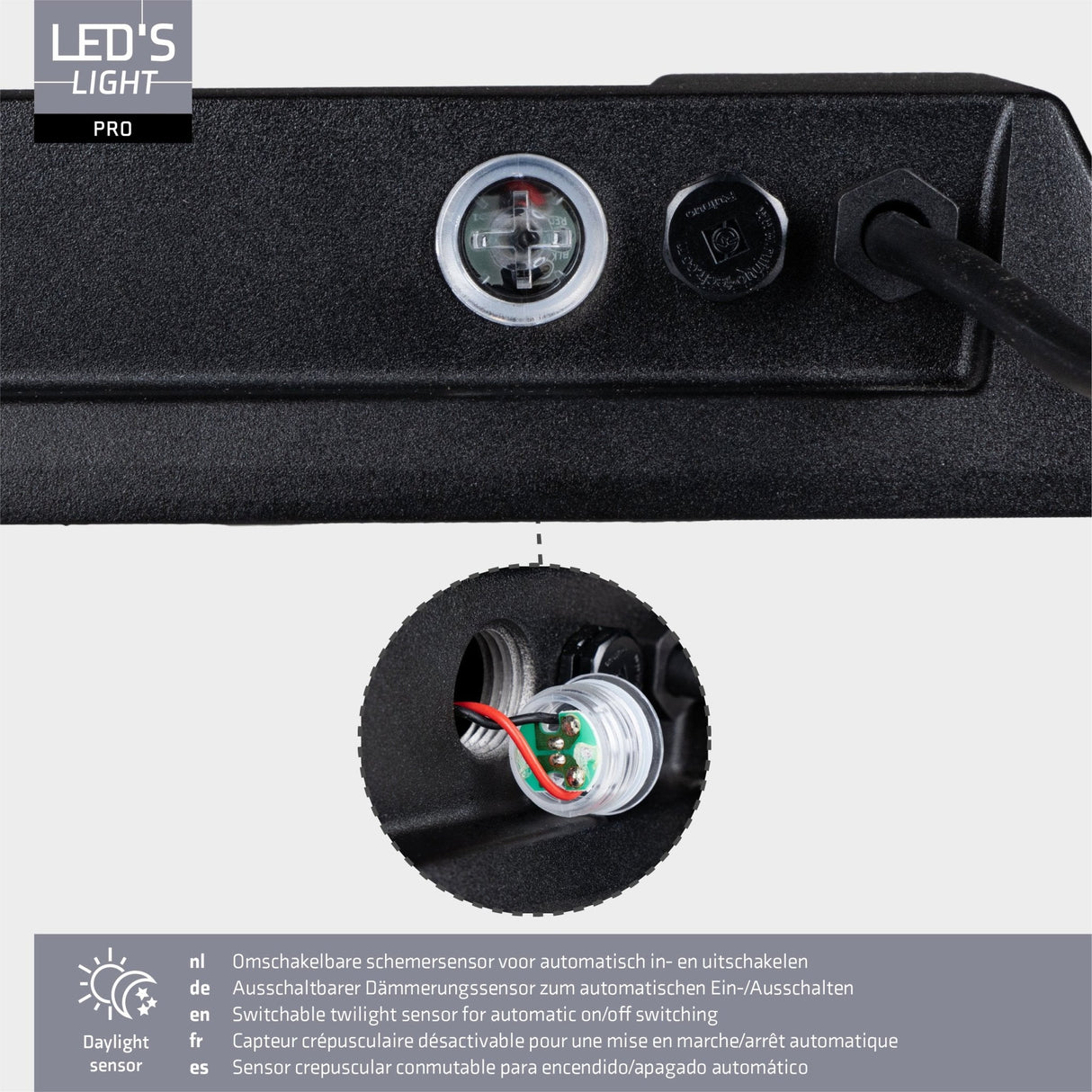 LED Schijnwerper 15200 lumen - 100W - Koelwit 4000K - IP66 Waterdicht - 3 Lichtstanden - Daglichtsensor