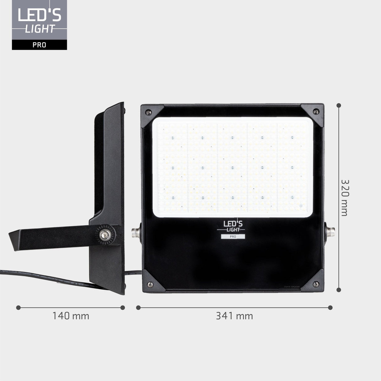 LED Schijnwerper 26500 lumen - 200W - Verstelbaar 3000K-4000K-5000K - Powerselector 120W-150W-200W - IP66 Waterdicht - IK08 Slagvast - Asymmetrisch