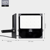 LED Schijnwerper 26500 lumen - 200W - Verstelbaar 3000K-4000K-5000K - Powerselector 120W-150W-200W - IP66 Waterdicht - IK08 Slagvast - Asymmetrisch
