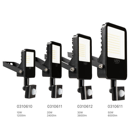 LED's Light Schijnwerper met Bewegingssensor 3600 - Waterdicht & Kantelbaar - 30W