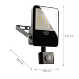 LED's Light Schijnwerper met Bewegingssensor 3600 - Waterdicht & Kantelbaar - 30W