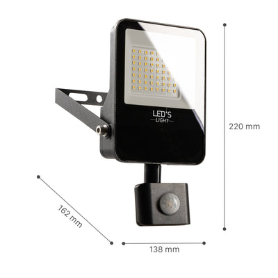 LED's Light Schijnwerper met Bewegingssensor 3600 - Waterdicht & Kantelbaar - 30W