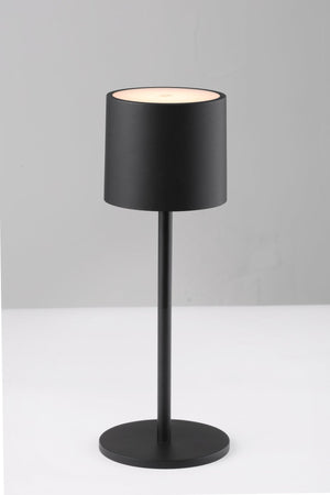 Tafellamp op accu - oplaadbaar en draadloos - voor binnen en buiten - 3 kleuren licht - Zwart