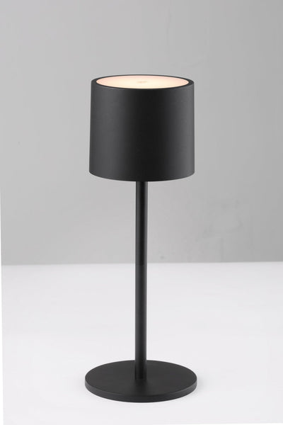 Tafellamp op accu - oplaadbaar en draadloos - voor binnen en buiten - 3 kleuren licht - Zwart