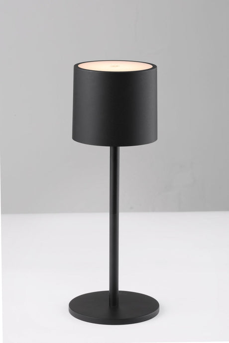 Tafellamp op accu - oplaadbaar en draadloos - voor binnen en buiten - 3 kleuren licht - Zwart