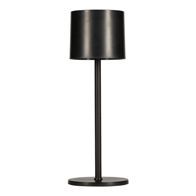 Tafellamp op accu - oplaadbaar en draadloos - voor binnen en buiten - 3 kleuren licht - Zwart