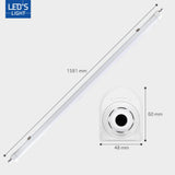 Luminaire LED pour tube fluorescent 5520 lumen - 46W - Blanc froid 4000K - 150cm - IP65 étanche - Raccordable - 2 unités