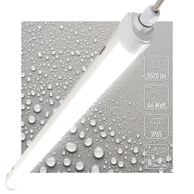 Luminaire LED étanche à l’humidité 150cm - 5520 lumen - 46W - Blanc froid 4000K - IP65 - IK06 - Raccordable