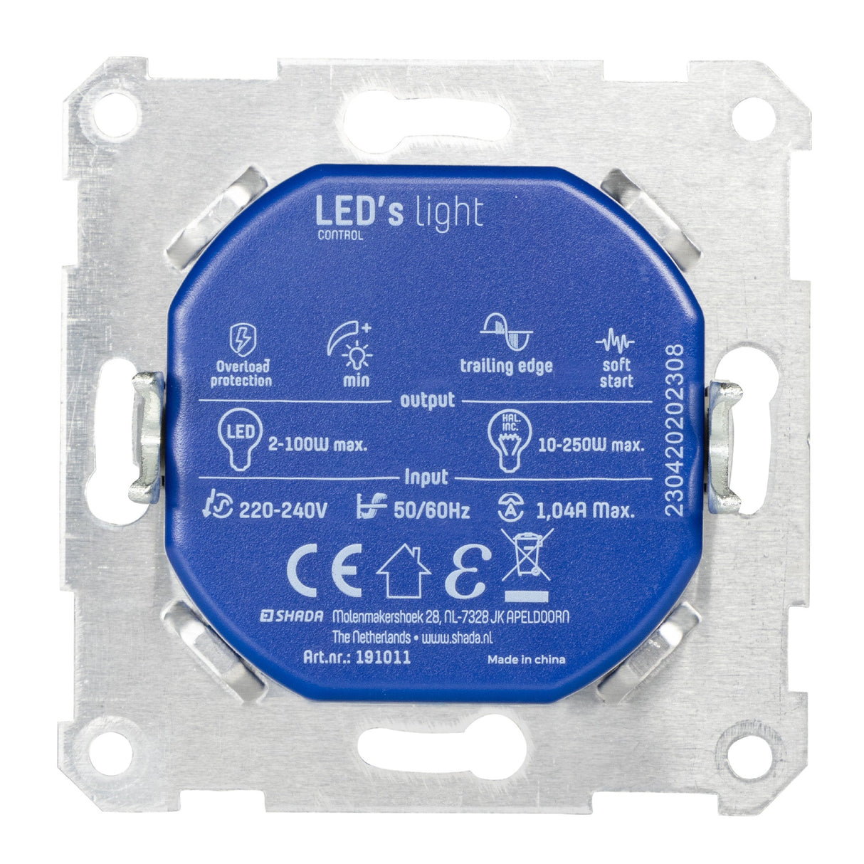 LED Dimmer Inbouw Universeel - 2-250W - Fase Afsnijding - Achter Schakelaar