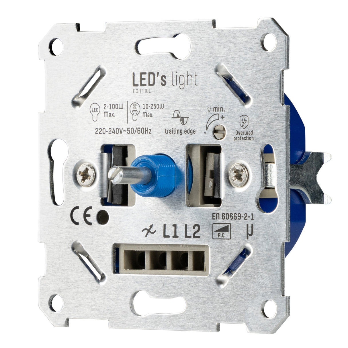 LED Dimmer Inbouw Universeel - 2-250W - Fase Afsnijding - Achter Schakelaar
