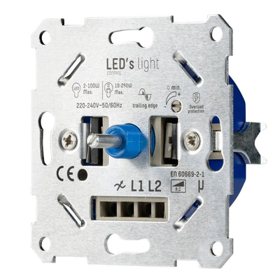 LED Dimmer Inbouw Universeel - 2-250W - Fase Afsnijding - Achter Schakelaar