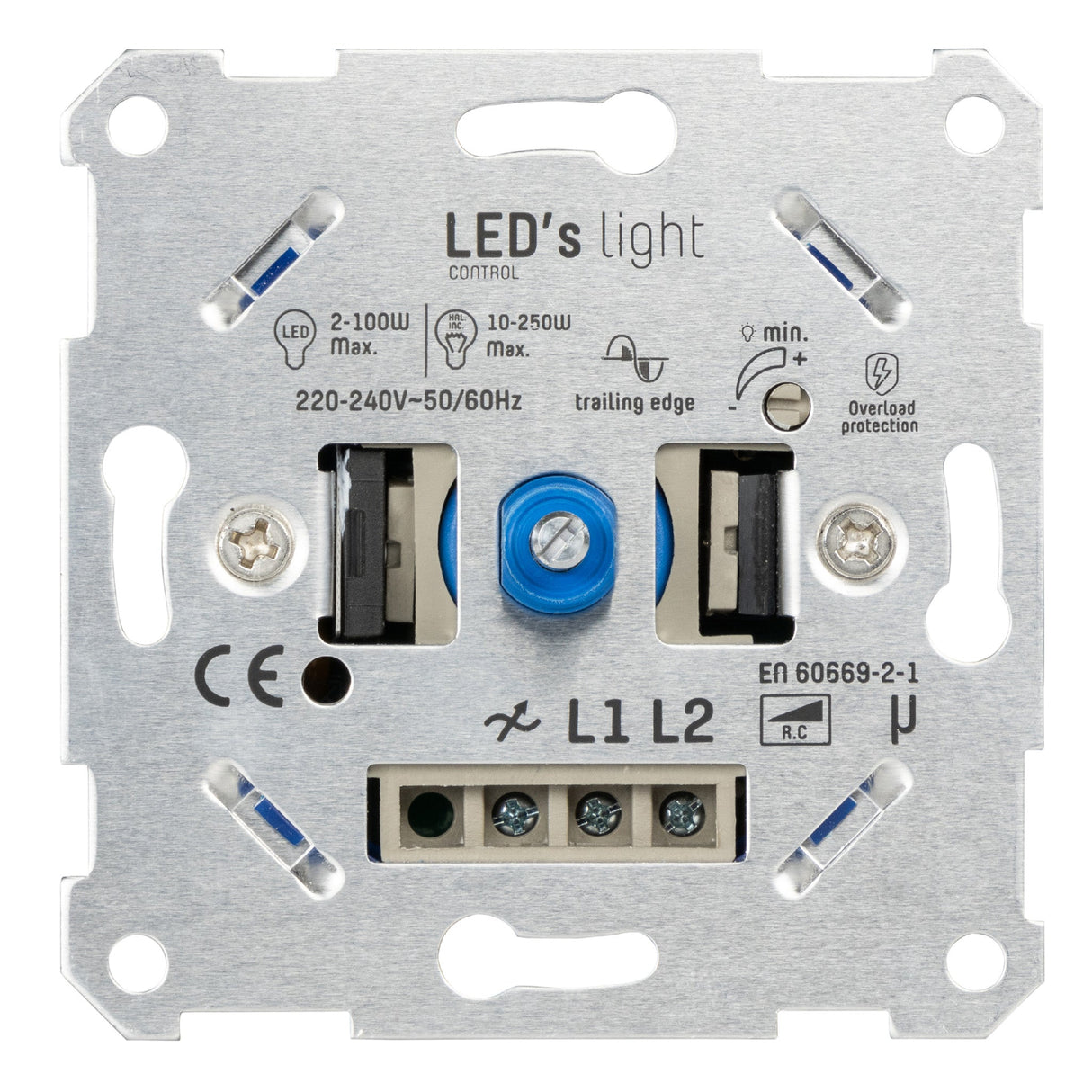 LED Dimmer Inbouw Universeel - 2-250W - Fase Afsnijding - Achter Schakelaar