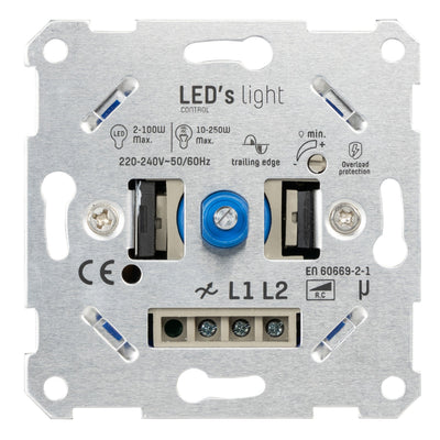 LED Dimmer Inbouw Universeel - 2-250W - Fase Afsnijding - Achter Schakelaar