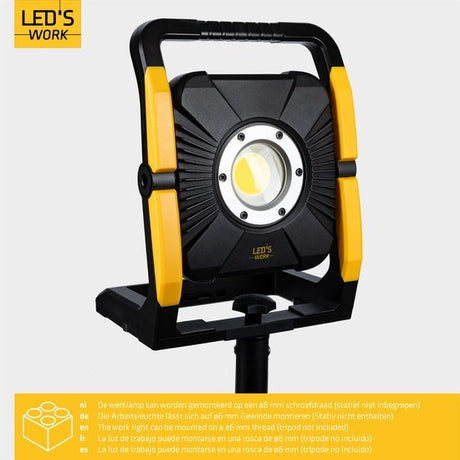 Lampe de travail LED sans fil 18V - 5000 lumens - Blanc froid 5000K - Compatible avec Makita, Bosch, DeWalt, Metabo