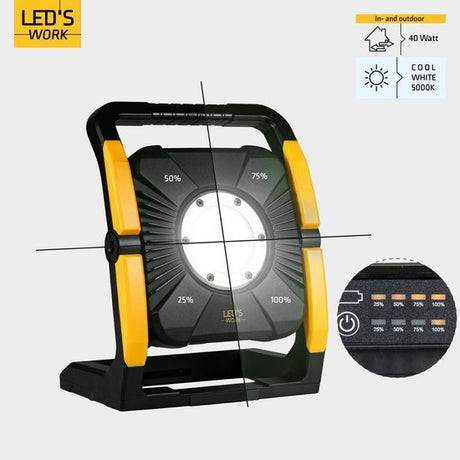 Lampe de travail LED sans fil 18V - 5000 lumens - Blanc froid 5000K - Compatible avec Makita, Bosch, DeWalt, Metabo