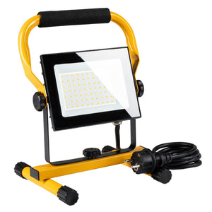 Projecteur de chantier LED's Work 50 W, lampe de travail filaire, 4200 lm - support réglable - étanche (IP65) - noir et jaune