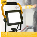 LED's Work 50W Projecteur de chantier filaire 4200lm - Support réglable - Étanche (IP65) - Noir et jaune - PROMOTION
