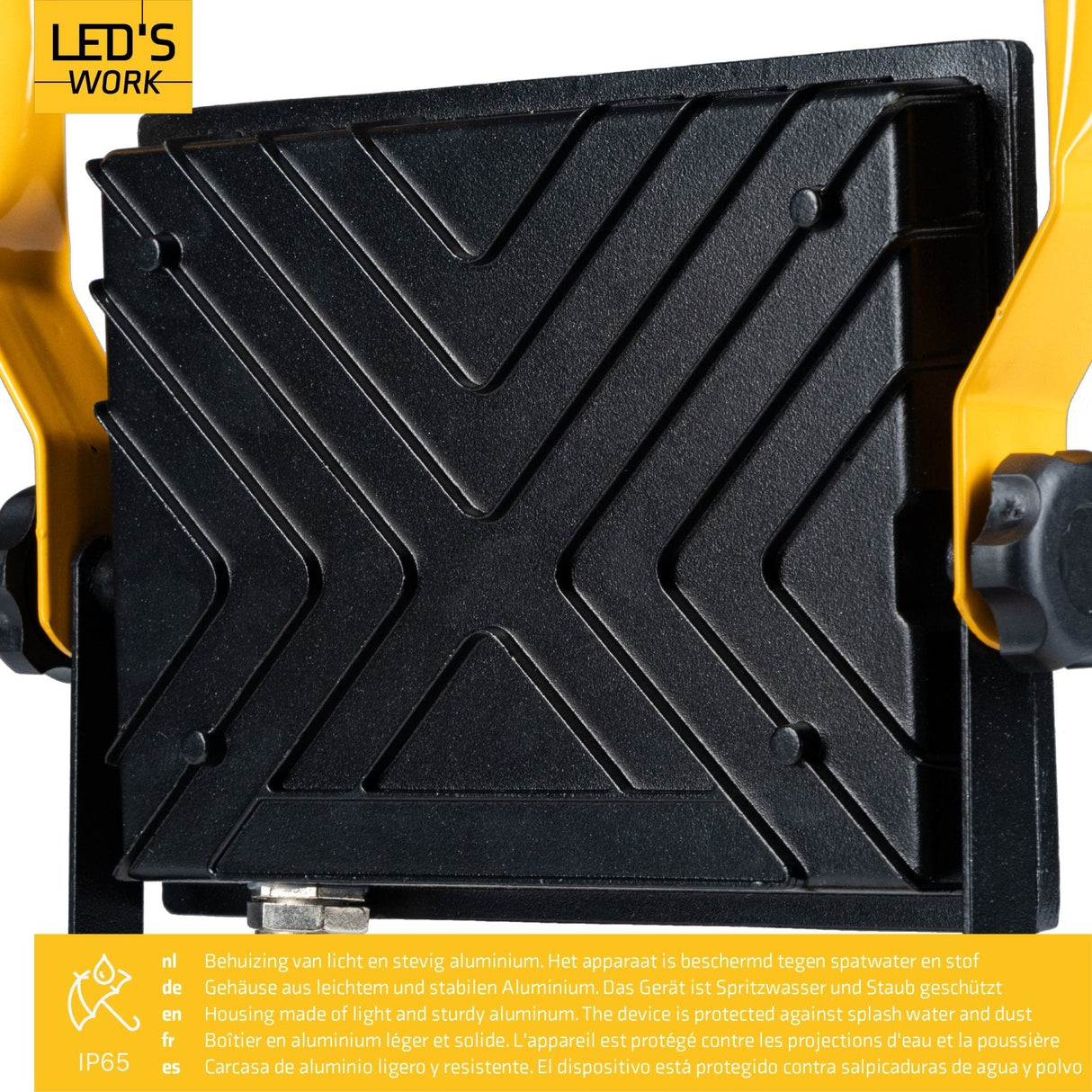 LED's Work 50W Projecteur de chantier filaire 4200lm - Support réglable - Étanche (IP65) - Noir et jaune - PROMOTION
