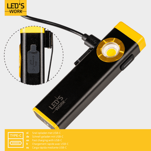 LED Zaklamp Oplaadbaar - 300 Lumen - Dimbaar - Koelwit 5000K - Zoomfunctie - Compact