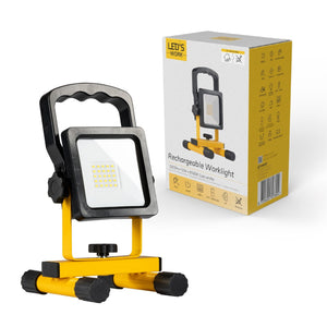 LED's Work draadloze LED Bouwlamp op accu 1200 - Oplaadbaar (USB-C) en kantelbaar - Zwart geel