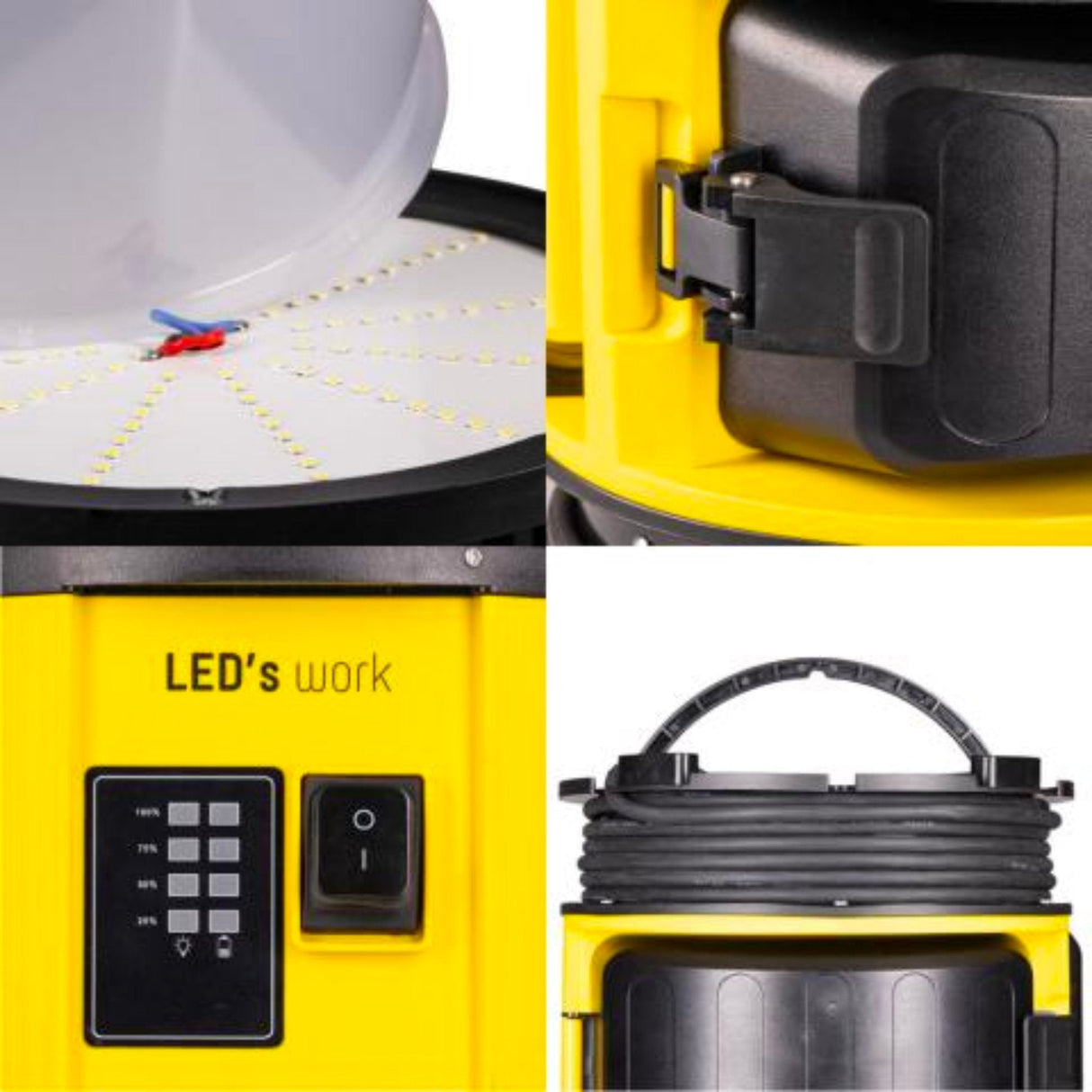 LED Accu Werklamp 12000 lumen - 80W - Koelwit 5000K - 18V Hybride - 360° Verlichting - IP55 Waterdicht