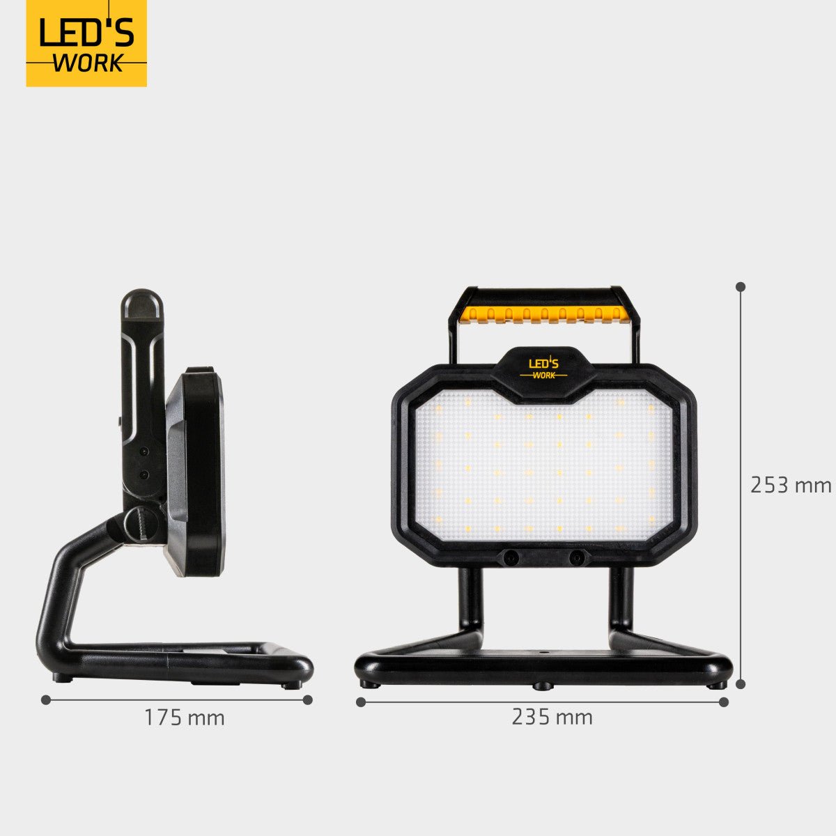 LED's Work 20W LED Bouwlamp oplaadbaar 2000 - Werkt draadloos op accu - Stof- en waterdicht - koelwit 4000K