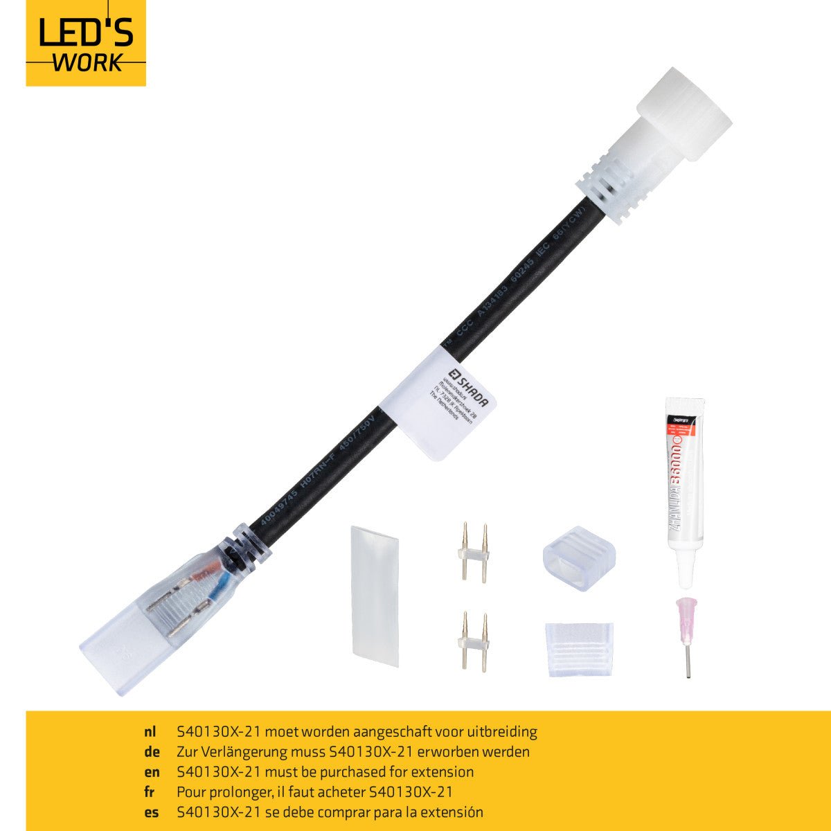 LED Lichtslang 50 m - 40.000 lm - 370W - Koelwit 5000K - IP65 - Knipbaar - Bouwverlichting - 230V