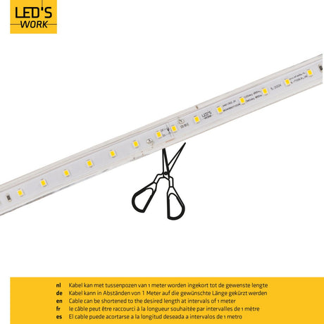 LED Lichtslang 20000 lumen - 185W - Koelwit 5000K - IP65 - Inkortbaar - 25 meter