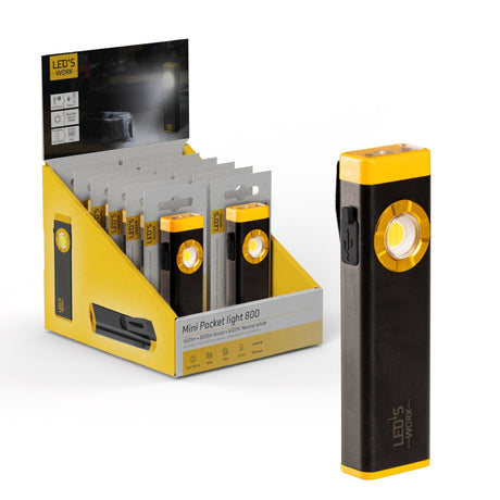 Mini lampe torche LED rechargeable LED's Work avec 3 modes d'éclairage (100, 500 et 700 lumens)