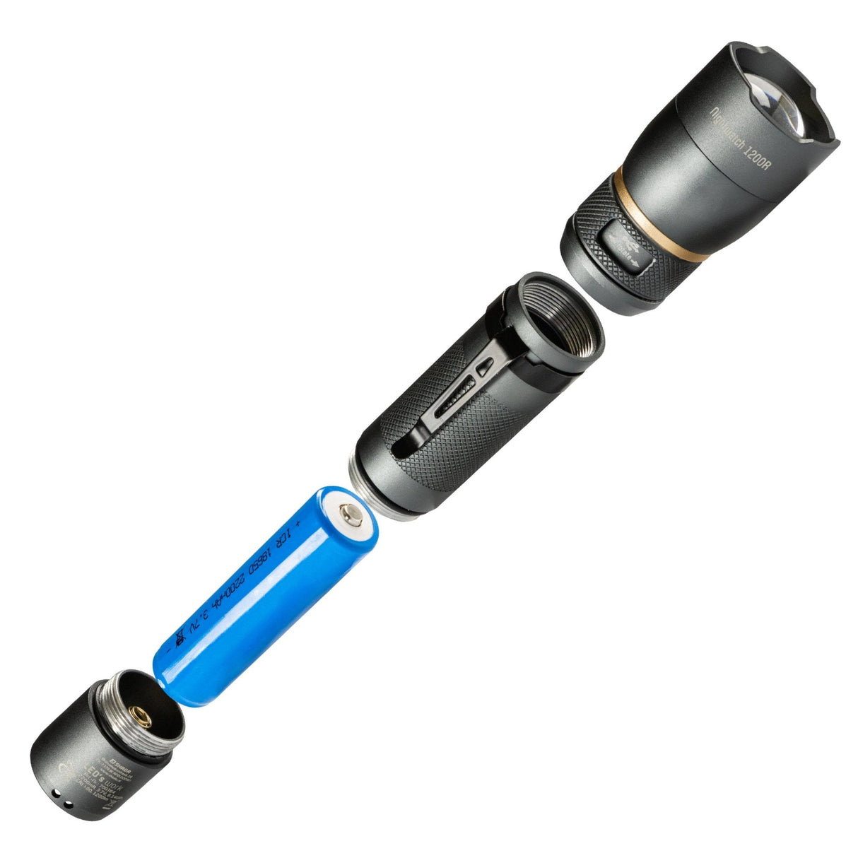 LED zaklamp oplaadbaar USB-C koelwit 5000K - 1200 lumen - IPX7 waterdicht dimbaar - zoomfunctie