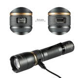 LED zaklamp oplaadbaar USB-C koelwit 5000K - 1200 lumen - IPX7 waterdicht dimbaar - zoomfunctie