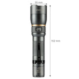 LED zaklamp oplaadbaar USB-C koelwit 5000K - 1200 lumen - IPX7 waterdicht dimbaar - zoomfunctie