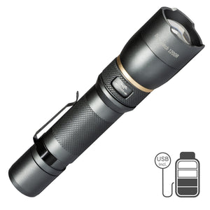 LED zaklamp oplaadbaar USB-C koelwit 5000K - 1200 lumen - IPX7 waterdicht dimbaar - zoomfunctie