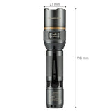 LED Zaklamp Oplaadbaar - 450 Lumen - Dimbaar - Koelwit 5000K - IPX7 Waterdicht - Zoomfunctie - USB-C
