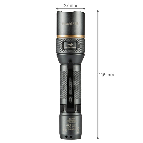 Lampe torche LED rechargeable - 450 lumens - Variable - Blanc froid 5000K - Étanche IPX7 - Fonction zoom - USB-C