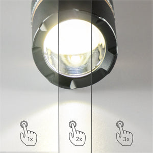 LED Zaklamp Oplaadbaar - 450 Lumen - Dimbaar - Koelwit 5000K - IPX7 Waterdicht - Zoomfunctie - USB-C