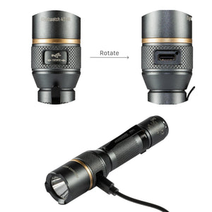 LED Zaklamp Oplaadbaar - 450 Lumen - Dimbaar - Koelwit 5000K - IPX7 Waterdicht - Zoomfunctie - USB-C