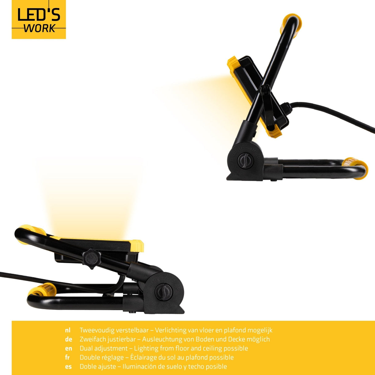 LED Werklamp 3900 lumen - 30W - Koelwit 4000K - Opvouwbaar - IP65 - IK08 - 3m Kabel
