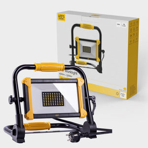 LED Bouwlamp Opvouwbaar - 6500 Lumen - 50W - Koelwit 4000K - IP65 IK08 - Vervangt 500W Halogeen - 5m Kabel