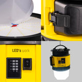 LED Accu Werklamp 8400 lumen - Koelwit 5000K - 18V Draadloos - 360° Verlichting - Dimbaar - IP55 Waterdicht